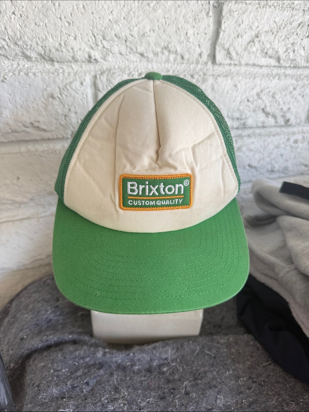 Brixton Green and Cream Mesh Trucker Cap